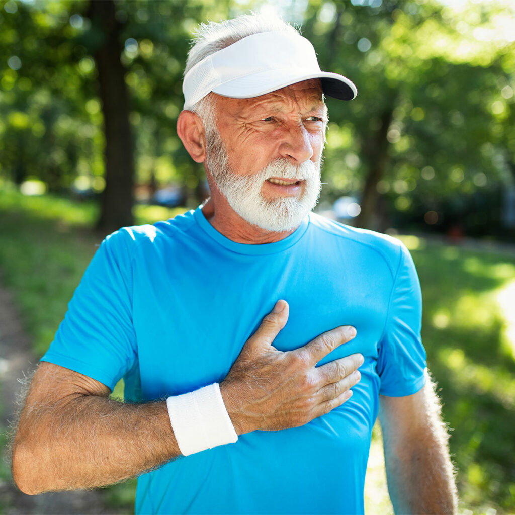 Elderly Man having cardio event