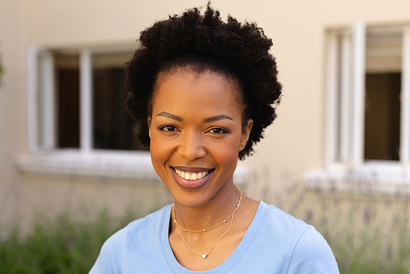 Smiling African American woman